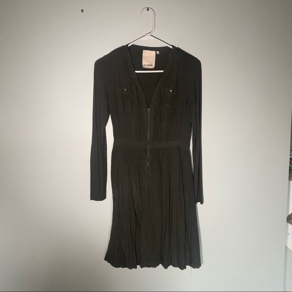 Knee Length Army Green Dress